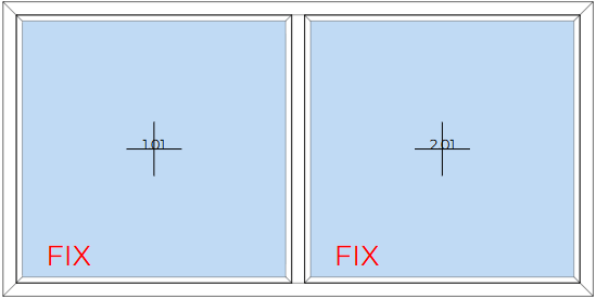 Ventana fija doble de PVC